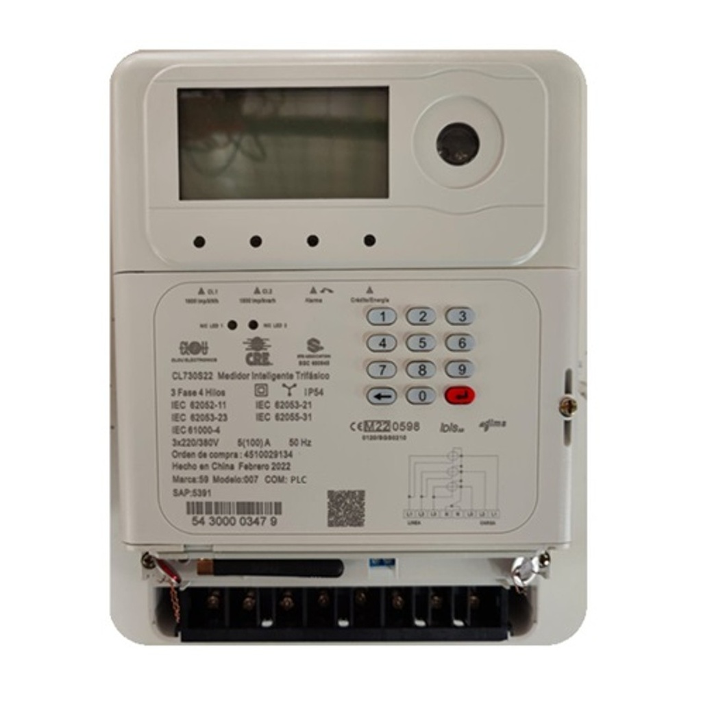 Medidor Monofásico con Conexión Directa  y Comunicación PLC 