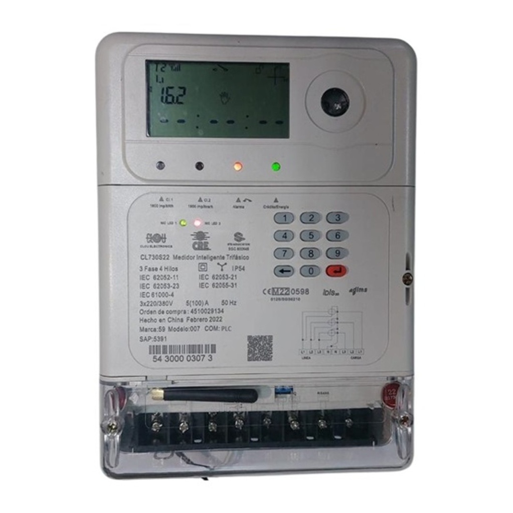 Medidor Trifásico con Conexión Directa  y Comunicación PLC 