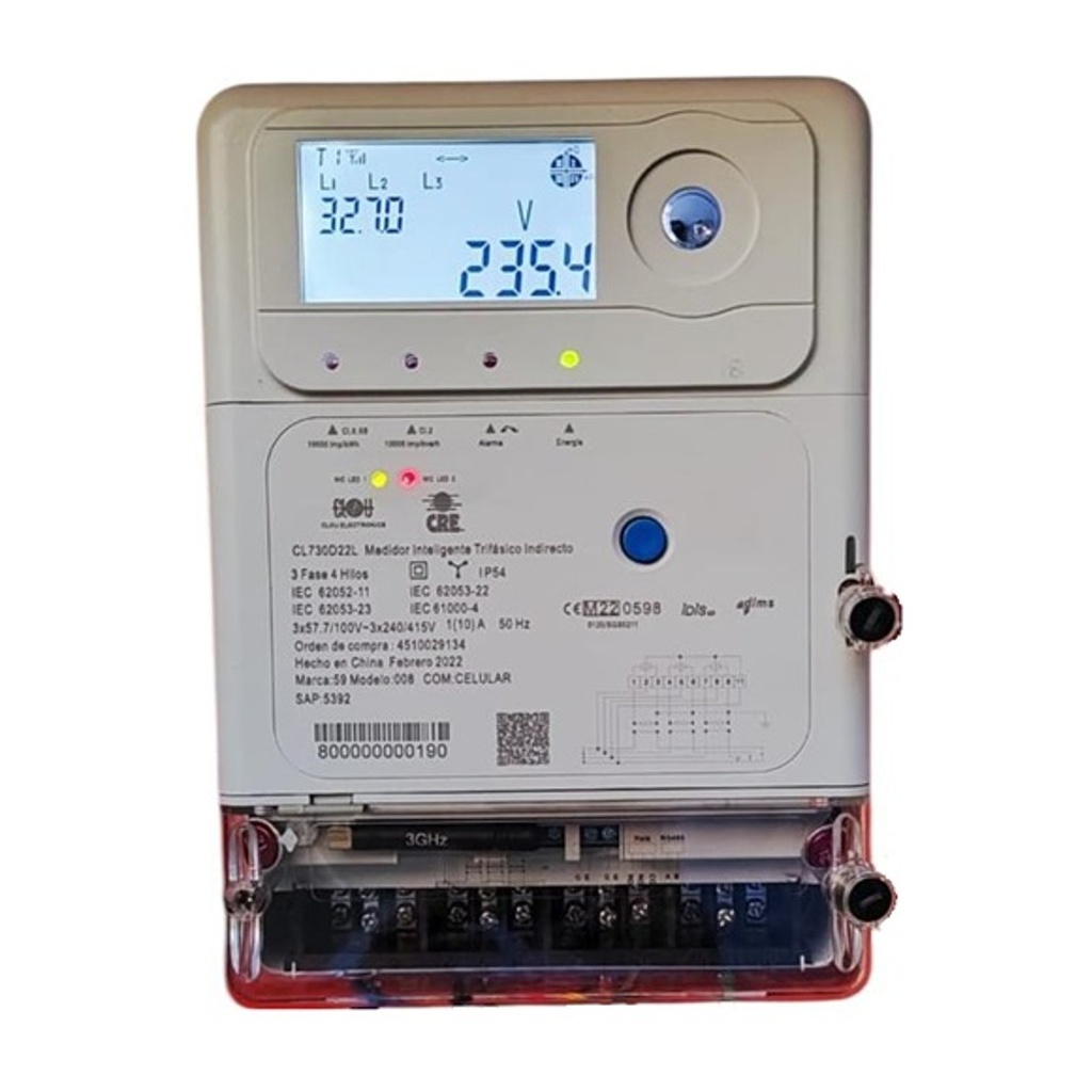 Medidor Trifásico con Conexión Indirecta  y Comunicación Celular 