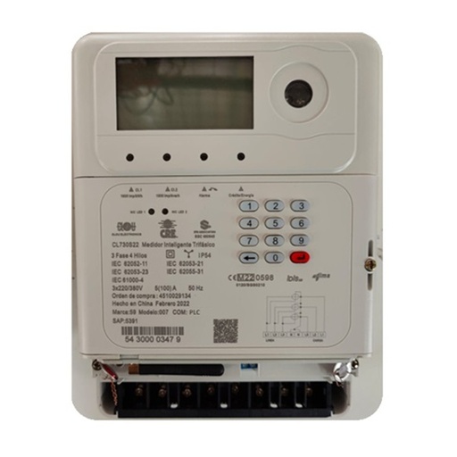 [MED-INT-CLO-1F-DIR-PLC] Medidor Monofásico con Conexión Directa  y Comunicación PLC 